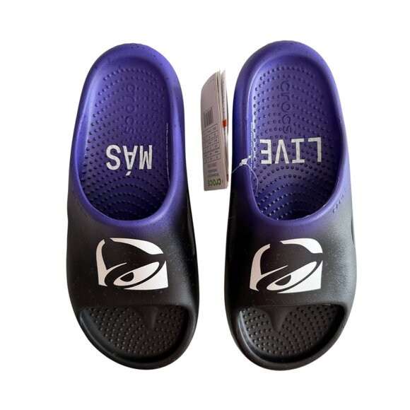 🆕 Crocs x Taco Bell Mellow Slide Sandals - Picture 1 of 7
